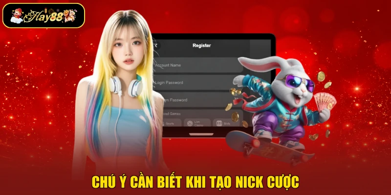 Chú ý cần biết khi tạo nick cược
